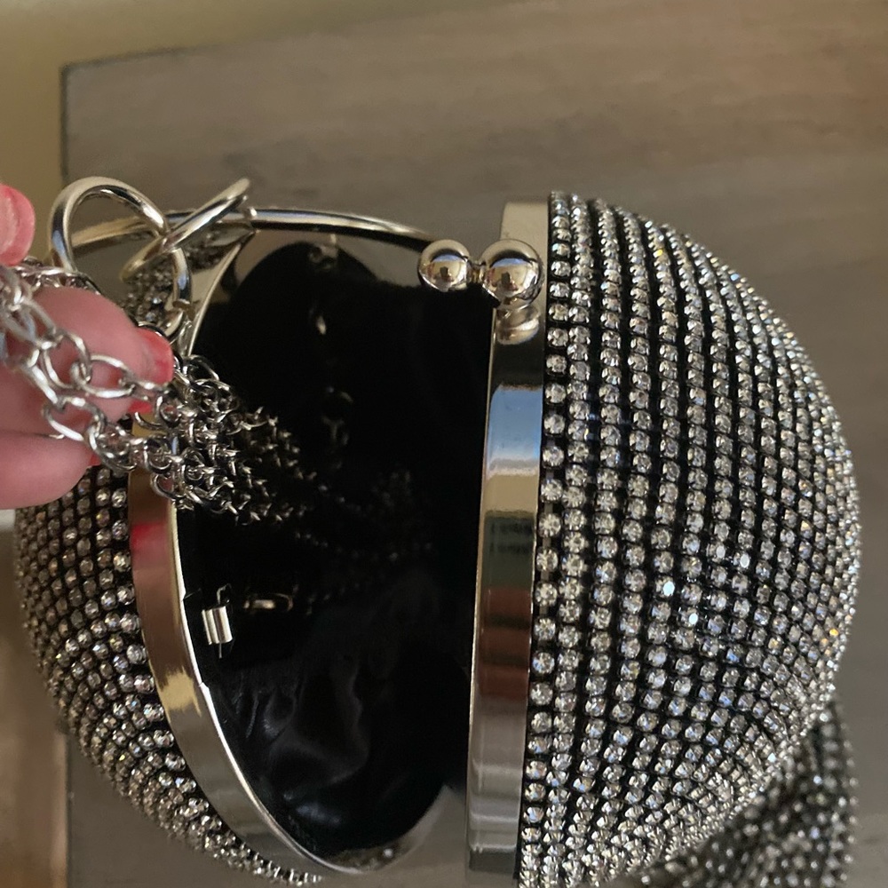 Rhinestone Ball purse black